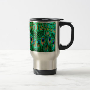 Mug De Voyage Plumes de paon glorieuses