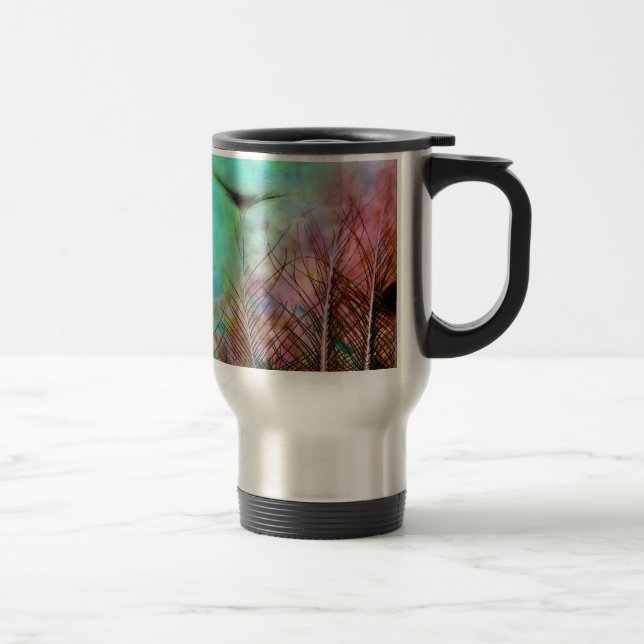 Mug De Voyage Plumes de paon pastel (Droit)