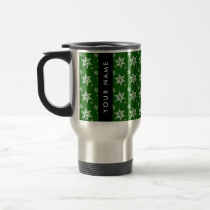 Mug De Voyage Pneus blancs, Vert, Votre nom, Personnaliser