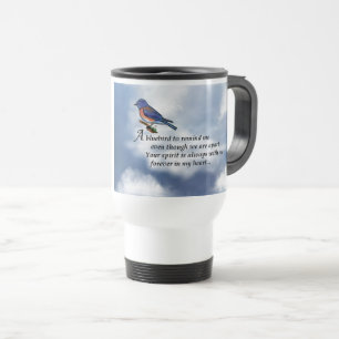 Mug De Voyage Poème de mémorial d'oiseau bleu