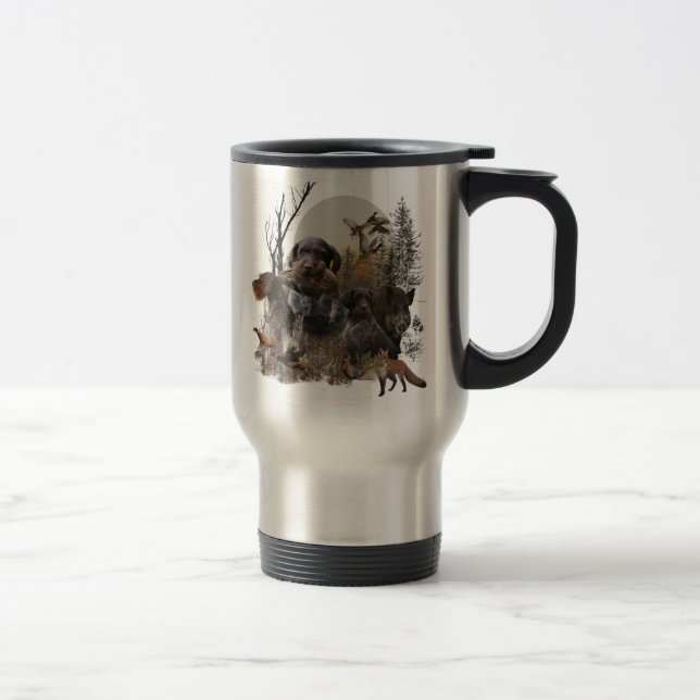 Mug De Voyage Pointeur À poils durs allemand (Droit)
