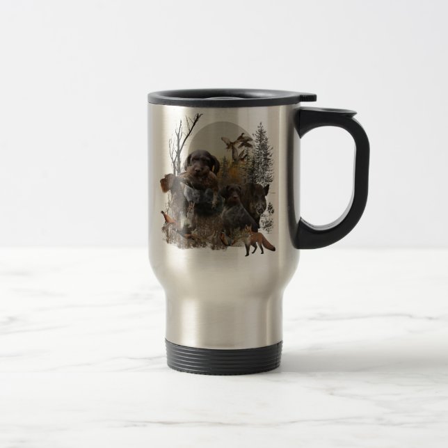 Mug De Voyage Pointeur À poils durs allemand (Droit)