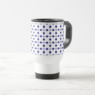 Mug De Voyage Pois Bleus de la Marine, Motif à points Polka, poi