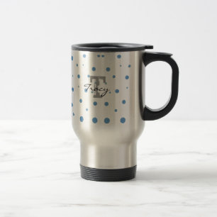 Mug De Voyage Pois bleus et verts personnalisés