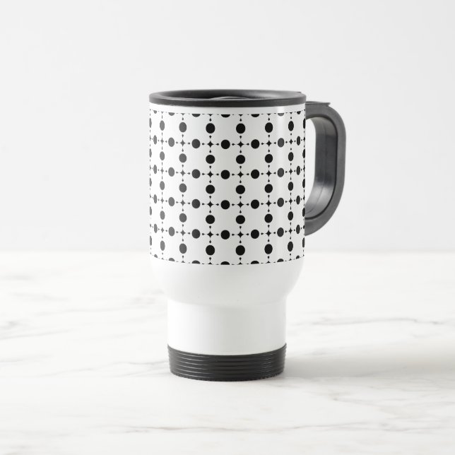 Mug De Voyage Pois noirs, Motif à points Polka, points, pointill (Devant droit)