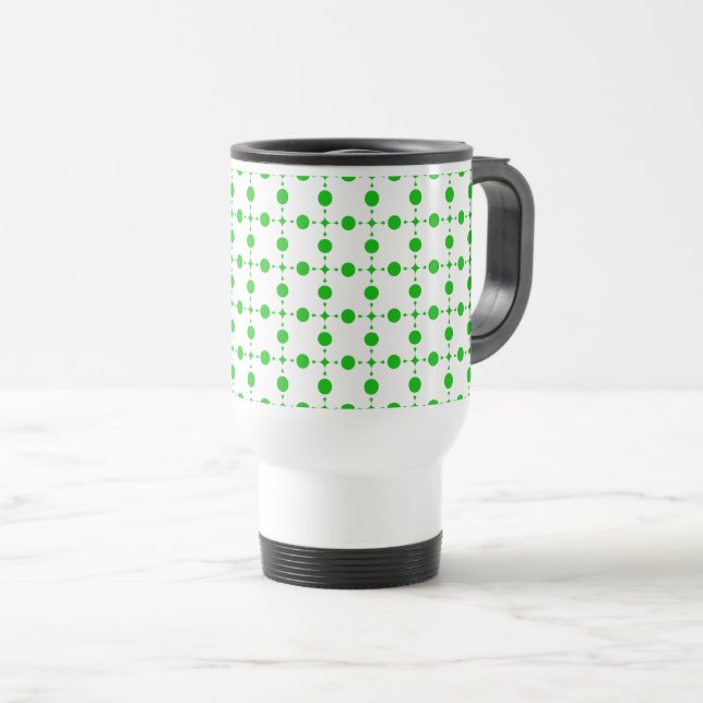 Mug De Voyage Pois verts, Motif à points Polka, points, pointill (Devant droit)