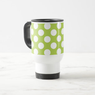 Mug De Voyage Pois verts, Motif à points Polka, points, pointill