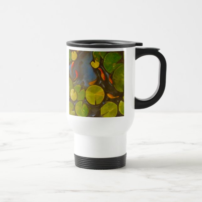 Mug De Voyage Poisson D'Or Koi Pond Water Lys (Droite)