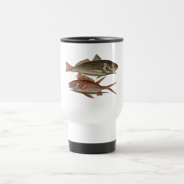 Mug De Voyage Poisson Perche rouge Art pêcheur (Centre)