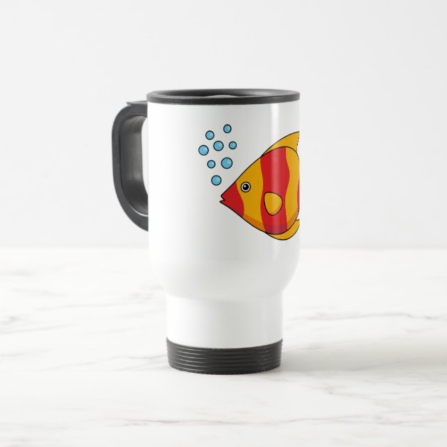 Mug De Voyage Poisson rouge orange tropical (Devant gauche)