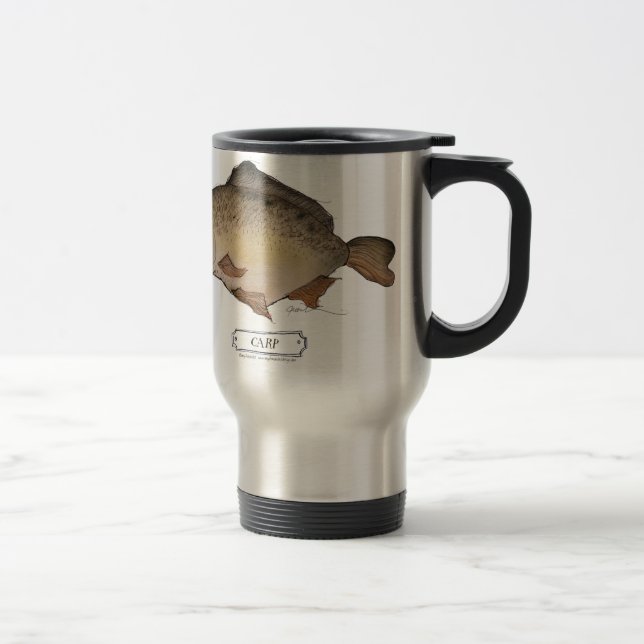 Mug De Voyage Poissons de carpe, fernandes élégants (Droit)