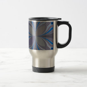 Mug De Voyage Polka gris cendré bleu Pointe Texture Art Imprimer