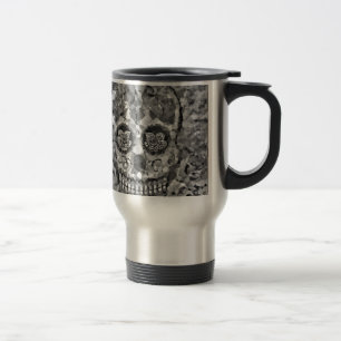 Mug De Voyage Polygone Crâne noir blanc