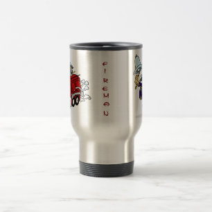 Mug De Voyage Pompier Pompier Bell Rouge bleu cadeau