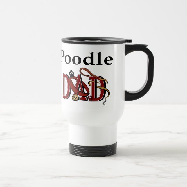 Mug De Voyage Poodle papa cadeaux (Droite)
