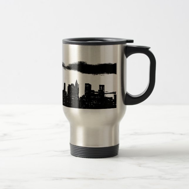Mug De Voyage Pop Art Black White New York City (Droit)