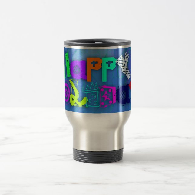 Mug De Voyage Pop Colorful Joyeux Vacances Voyage Mug (Centre)