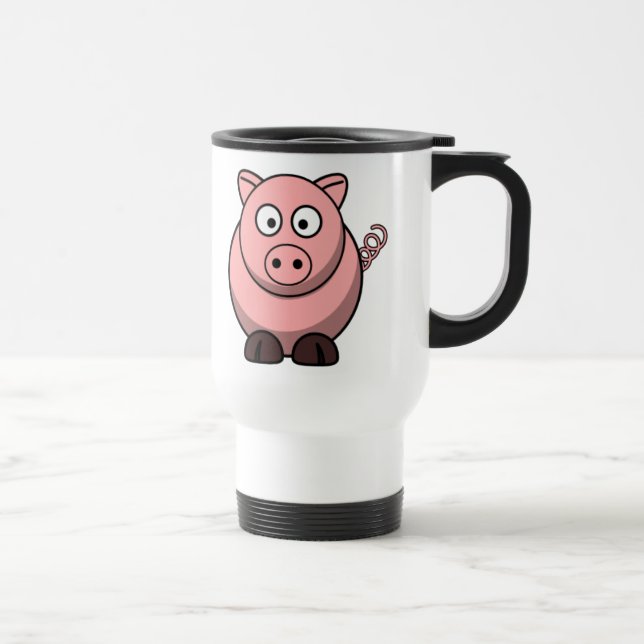 Mug De Voyage Porc de bande dessinée (Droite)