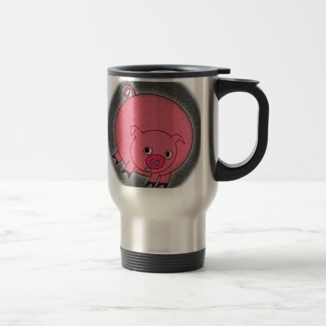 Mug De Voyage porc de vol, PUZZLE PORCIN, J'AIME DES PORCS (Droit)