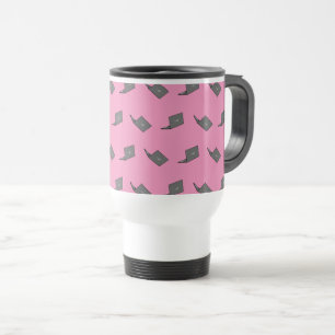 Mug De Voyage Portable gris avec logo d'oiseau
