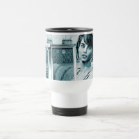 Portrait d'art de femme glamour bleu vintage