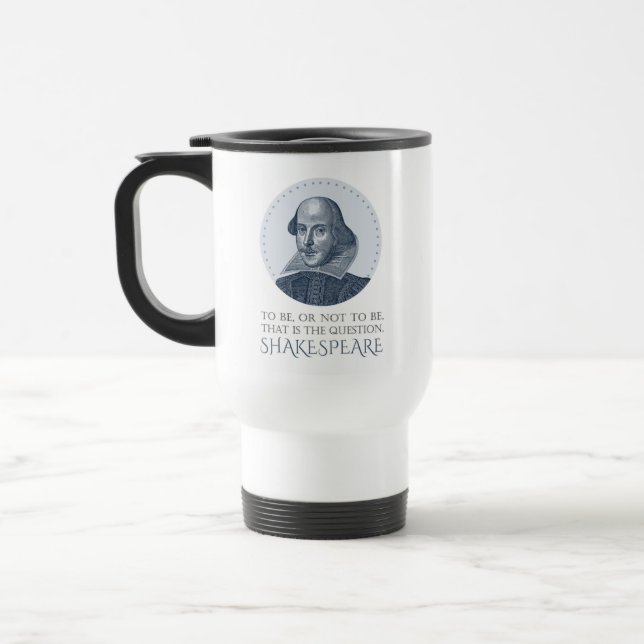 Mug De Voyage Portrait Shakespeare avec à être ou à ne pas être  (Gauche)