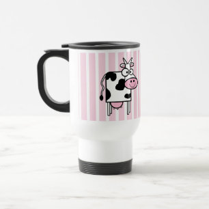 Mug De Voyage Poster de animal de fille de vache souriante