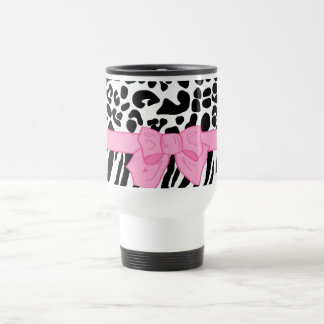 Mug De Voyage Poster de animal Girly de zèbre de léopard et arc