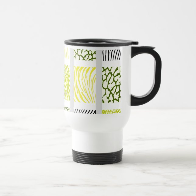Mug De Voyage Poster de animal mixte blanc et jaune (Droite)