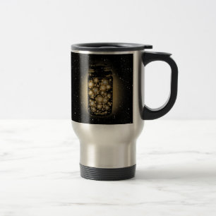 Mug De Voyage Pot rougeoyant de lucioles avec des étoiles de
