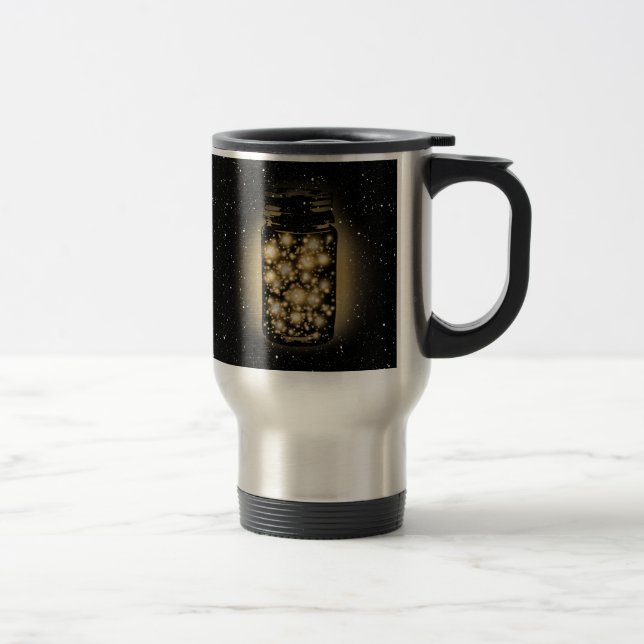 Mug De Voyage Pot rougeoyant de lucioles avec des étoiles de (Droit)