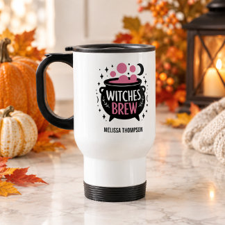 Mug De Voyage Potions de Sorcières Mignon Nom Halloween Noir et