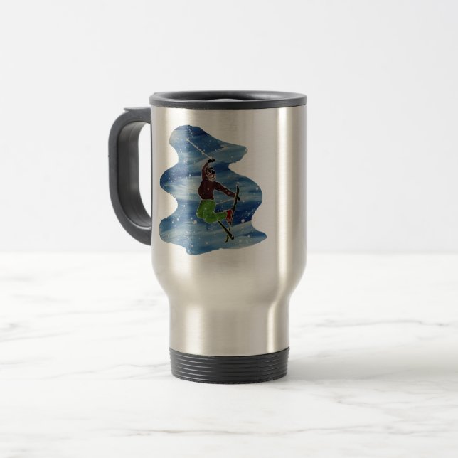Mug De Voyage Poudre pour les gens snowboard (Devant gauche)