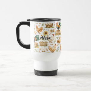 Mug De Voyage Poule mignonne personnalisée Animal de ferme