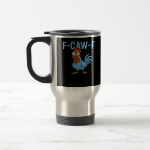 Mug De Voyage Poulet qui jure F-Caw-F de style rétro classique