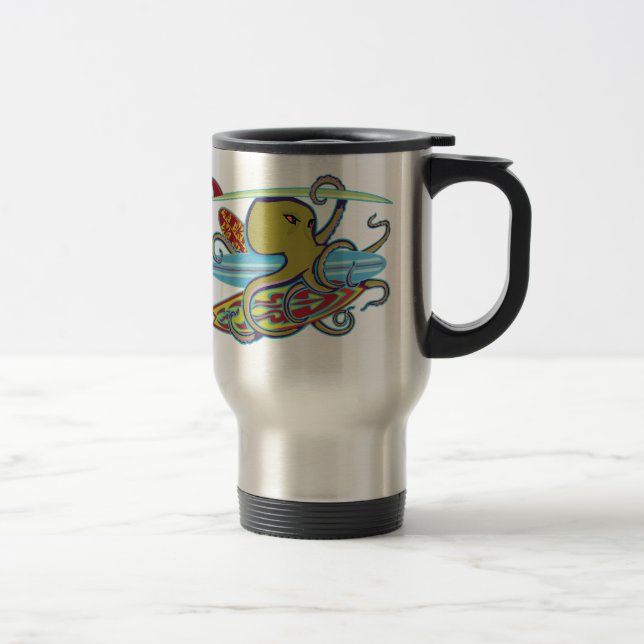 Mug De Voyage Poulpe surfant de Halloween (Droit)