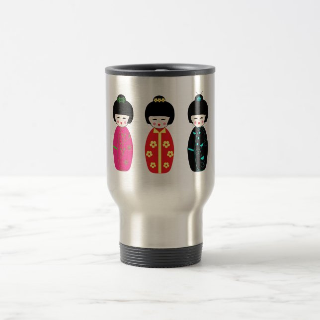 Mug De Voyage Poupées en bois de Kokeshi - poupées de style (Centre)
