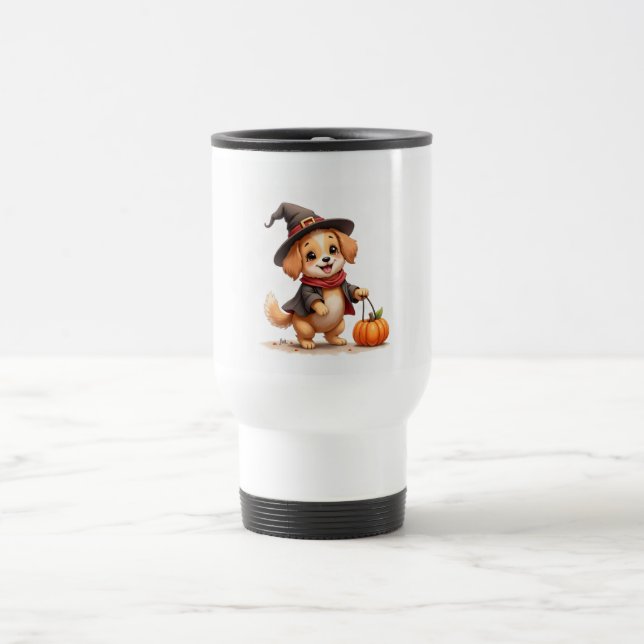 Mug de voyage pour chiot allant chercher des frian (Centre)