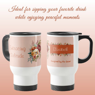 Mug De Voyage Pour introvertis solitude orange floral