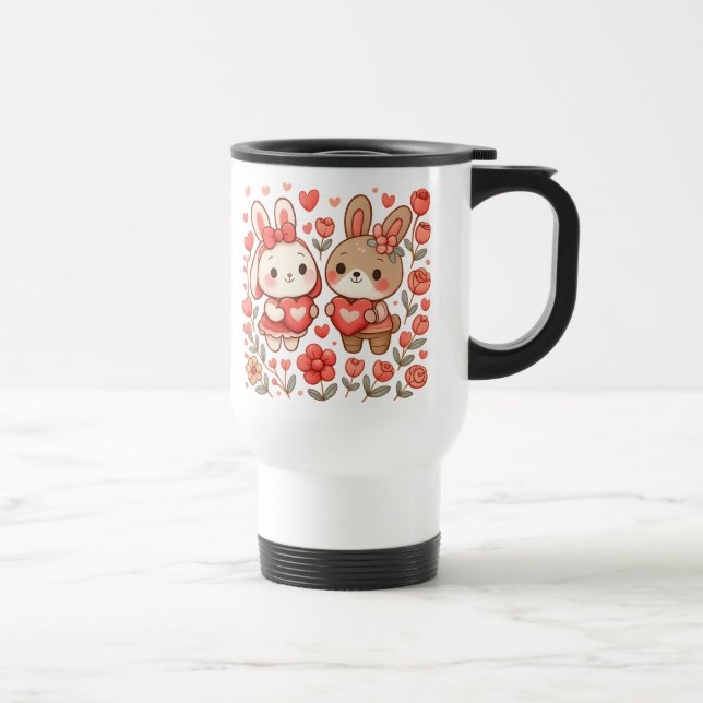 Mug de voyage pour la Saint-Valentin couple de lap (Droite)