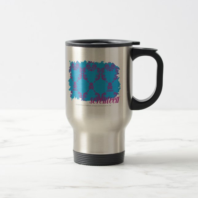 Mug De Voyage Pourpre-Aqua 4 de damassé (Droit)