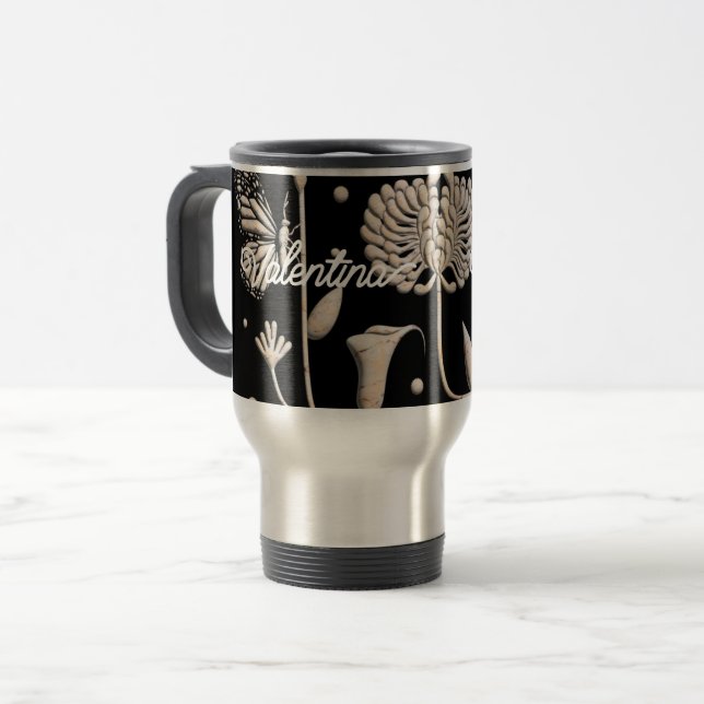 Mug De Voyage Poussette gravée en acier inoxydable, cadeau perso (Devant gauche)