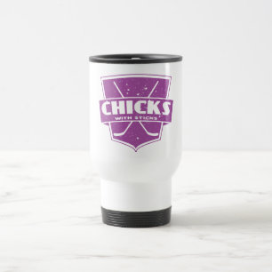 Mug De Voyage Poussins d'hockey avec des bâtons