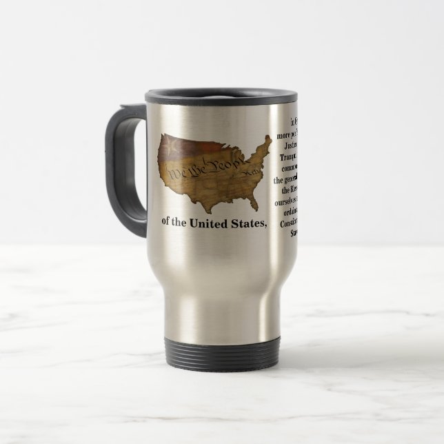 Mug De Voyage Préambule de la Constitution des États-Unis (Devant gauche)