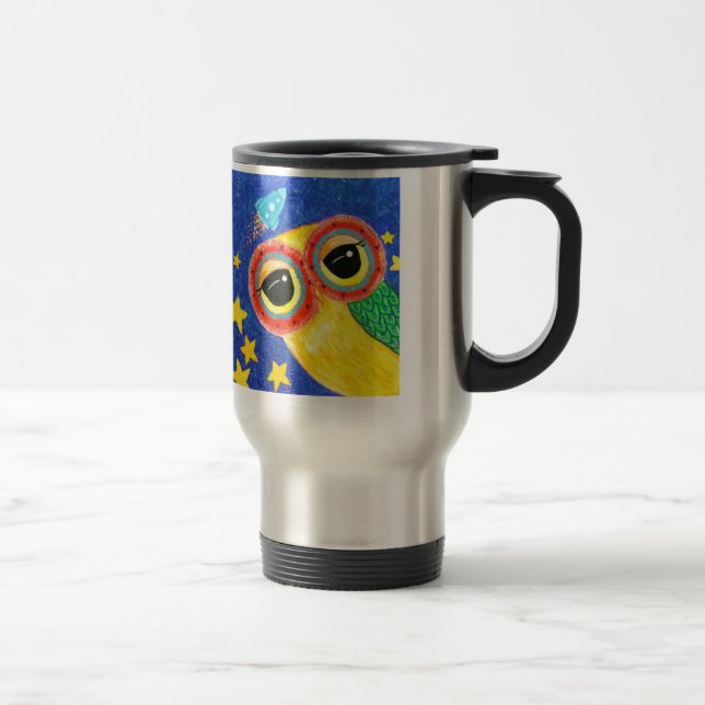 Mug De Voyage Premier hibou dans l'espace (Droit)