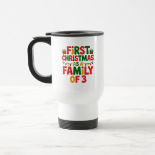 Mug De Voyage Premier Noël en tant que famille de 3 Funny Matchi