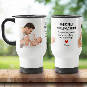 Mug De Voyage Première photo de la fête des pères où quelqu'un e