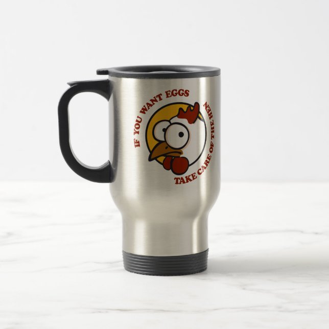 Mug De Voyage Prenez soin de la poule 1 (Gauche)