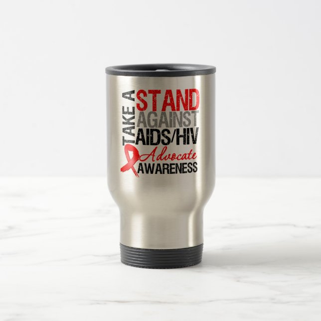 Mug De Voyage Prenez une position contre HIV de SIDA (Centre)