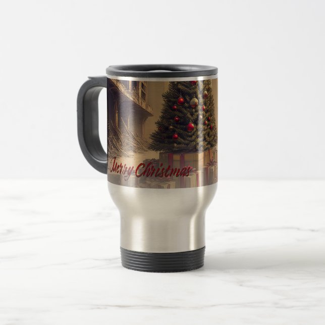 Mug De Voyage Présente sous un arbre dans un monde pocalyptique  (Devant gauche)